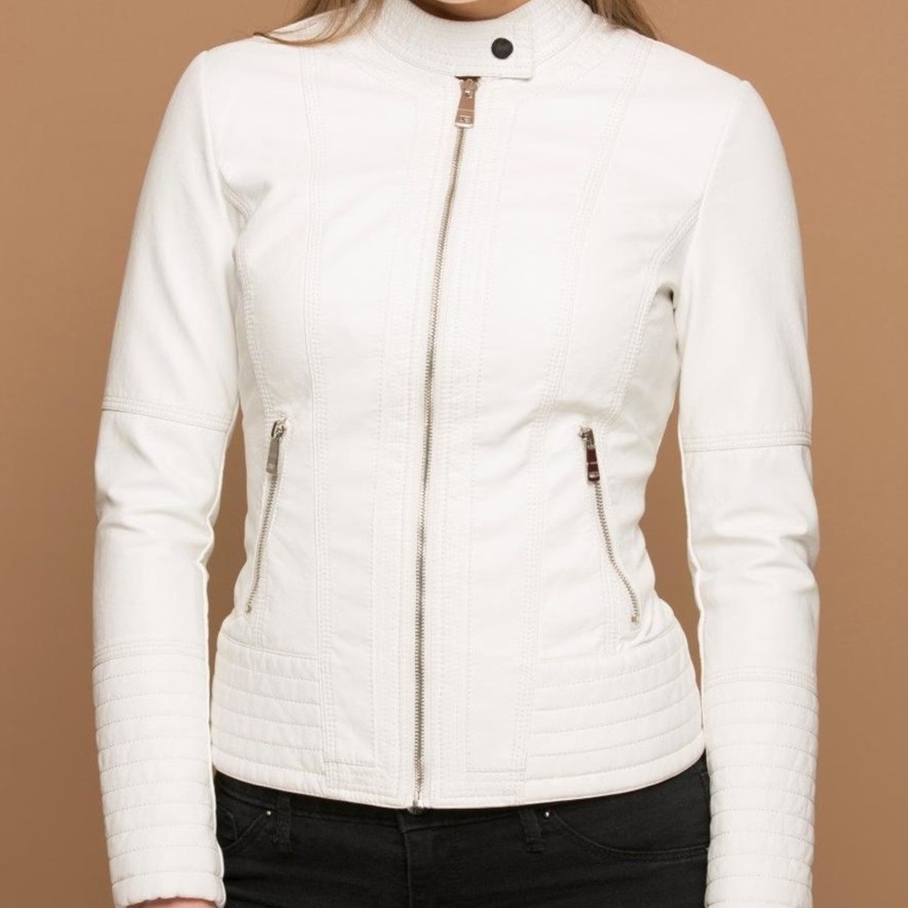 LA Coalition White leather jacket